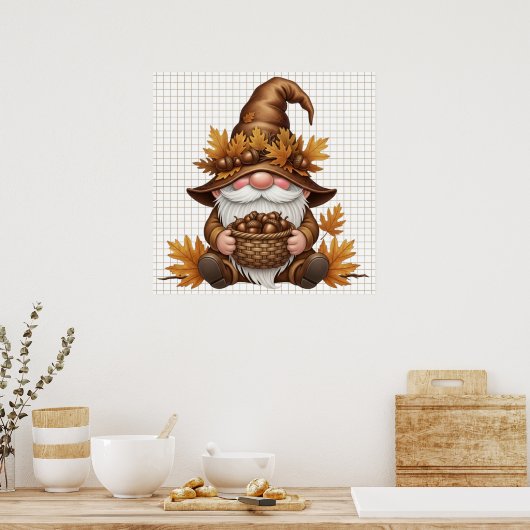 Autumn Gnome Poster ポスター (キッチン)