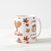 Autumn Gnome Pumpkin Fall Art Print コーヒーマグカップ (正面右)