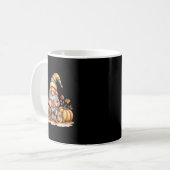 Autumn Gnome Reading Book With Pumpkins Fall Tank コーヒーマグカップ (正面左)