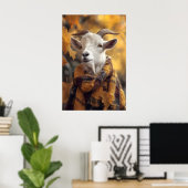 Autumn Goat Art Print, Rustic Fall ポスター (ホームオフィス)