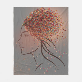 Autumn Goddess – Feminine Seasonal Art フリースブランケット