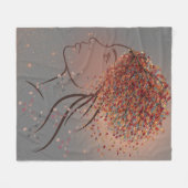 Autumn Goddess – Feminine Seasonal Art フリースブランケット (正面(横))