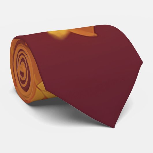 Autumn Gold Foil Leaves Pattern ネクタイ (ロール)