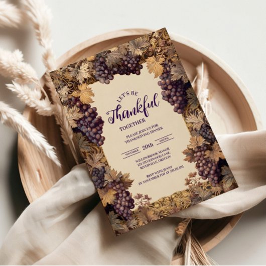 Autumn Grapevine Thanksgiving Celebration 招待状