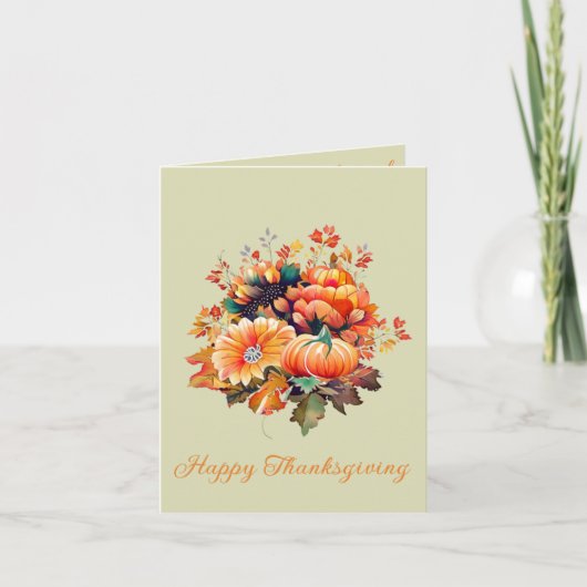 Autumn Gratitude, Thanksgiving invitation カード (正面)