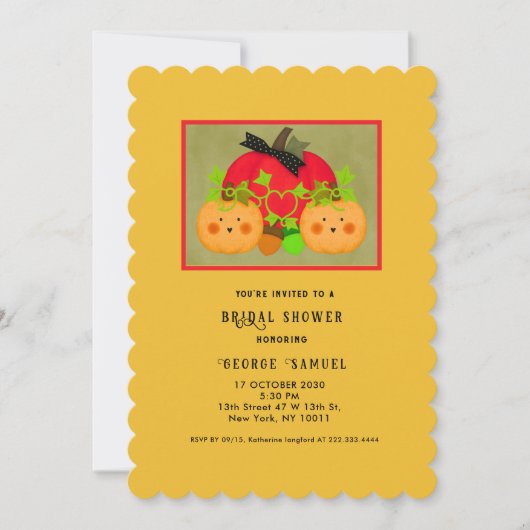 Autumn Halloween Best Bridal Shower 招待状 (正面)