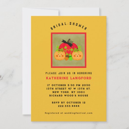 Autumn Halloween Best Bridal Shower 招待状 (正面)