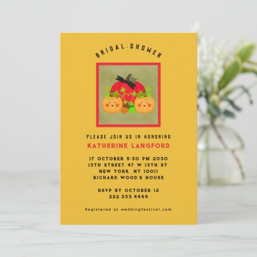 Autumn Halloween Best Bridal Shower 招待状 (スタンド正面)