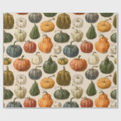 Autumn Halloween Pumpkin Vintage  ラッピングペーパー (フラット)