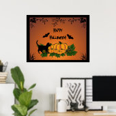 autumn, Happy Halloween ! ポスター (ホームオフィス)
