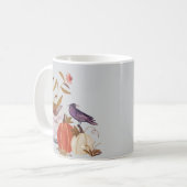 Autumn Harmony – Cozy Fall Crow and Pumpkins  コーヒーマグカップ (正面左)