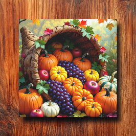 Autumn Harvest and Blessings Cornucopia  キャンバスプリント