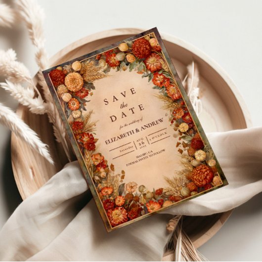 Autumn Harvest Floral Wedding セーブザデート