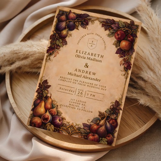 Autumn Harvest Fruit Wedding 招待状