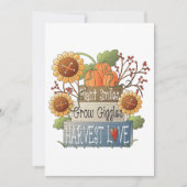 Autumn Harvest Love Sunflowers and Pumpkins 招待状 (正面)