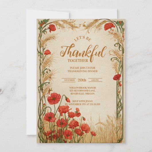 Autumn Harvest Poppy Celebration 招待状 (正面)
