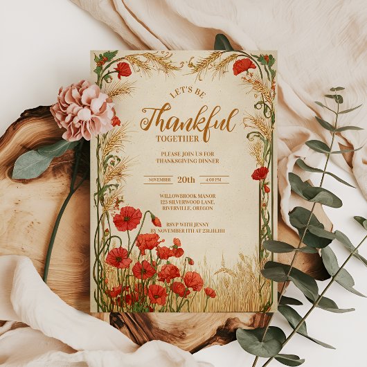 Autumn Harvest Poppy Celebration 招待状