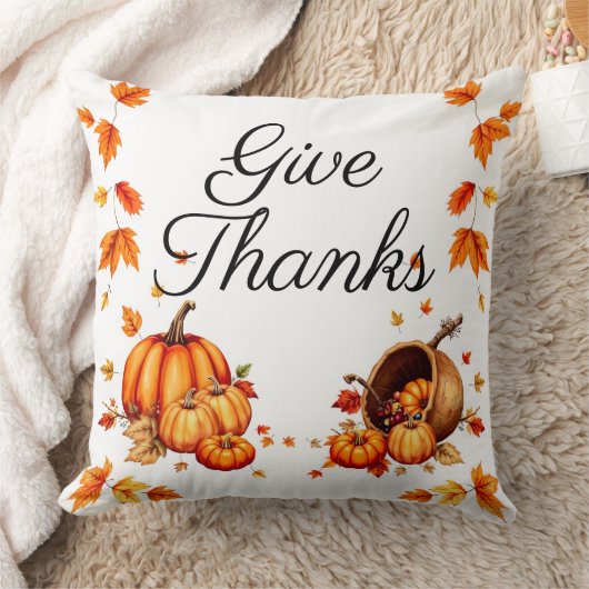 Autumn Harvest Pumpkin Throw Pillow クッション (ブランケット)