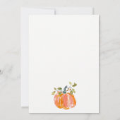 Autumn Harvest Pumpkin Watercolor Engagement 招待状 (裏面)