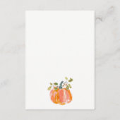 Autumn Harvest Pumpkin Watercolor Wedding Detail エンクロージャーカード (裏面)
