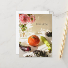 Autumn Harvest Still Life Holiday Postcard シーズンポストカード