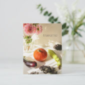 Autumn Harvest Still Life Holiday Postcard シーズンポストカード (スタンド正面)