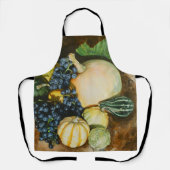 Autumn Harvest Still Life with Pumpkins, Gourds エプロン (正面)