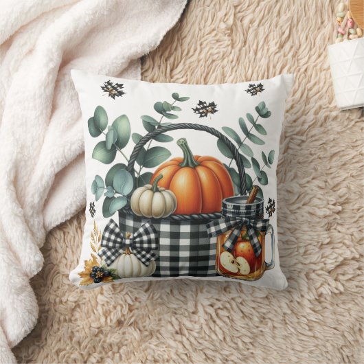 Autumn Harvest Throw Pillow クッション (ブランケット)