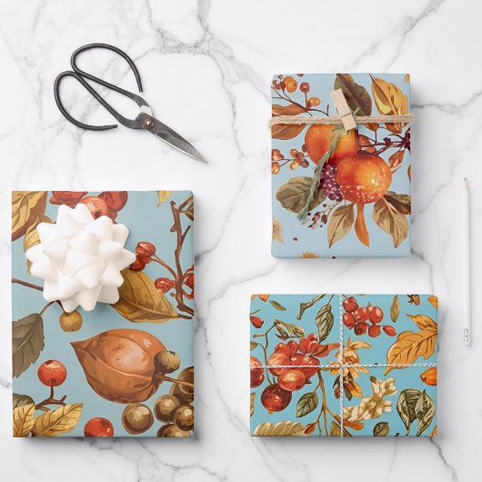 Autumn Harvest Wrapping Paper Set  ラッピングペーパーシート (正面)