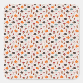 Autumn hedgehog スクエアシール