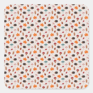 Autumn hedgehog スクエアシール