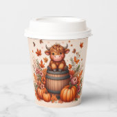 Autumn Highland Cow Paper cup 紙コップ (正面)