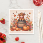 Autumn Highland Cow Paper Napkin スタンダードランチョンナプキン (インサイチュ)