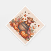 Autumn Highland Cow Paper Napkin スタンダードランチョンナプキン (角)