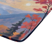 Autumn Hills | 秋の葉 紅葉 水彩画 カッティングボード (角)