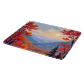 Autumn Hills | 秋の葉 紅葉 水彩画 カッティングボード (角)