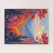 Autumn Hills | Fall Leaves Foliage Watercolor ジグソーパズル (横)