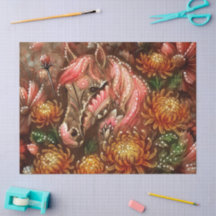 Autumn Horse Floral Chrysanthemums Decoupage