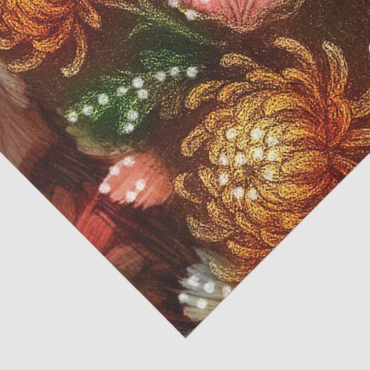 Autumn Horse Floral Chrysanthemums Decoupage 薄葉紙 (詳細)