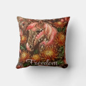 Autumn Horse Floral Chrysanthemums Personalized クッション (裏面)