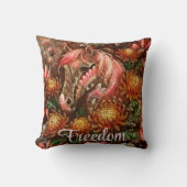 Autumn Horse Floral Chrysanthemums Personalized クッション (正面)