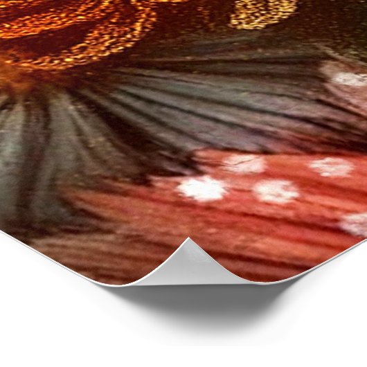 Autumn Horse Floral Chrysanthemums Personalized ポスター (角)