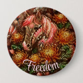 Autumn Horse Floral Chrysanthemums Personalized 缶バッジ (正面)