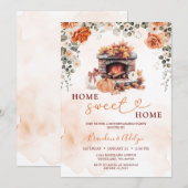 Autumn Housewarming Party Pumpkin Home Sweet Home 招待状 (正面/裏面)