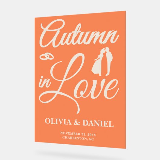  Autumn in Love | Fall Wedding Welcome アクリルサイン (傾斜)