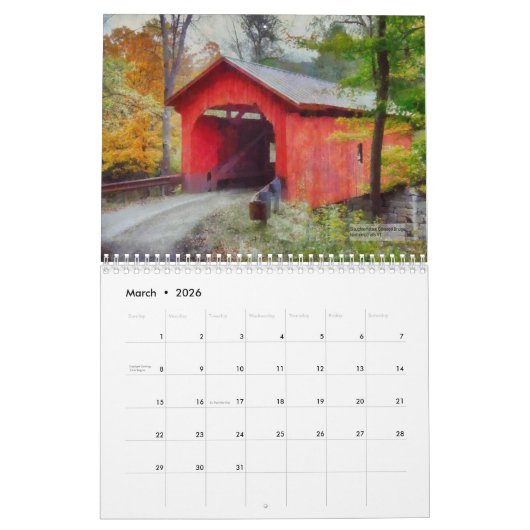 Autumn in New England カレンダー (3月 2026)