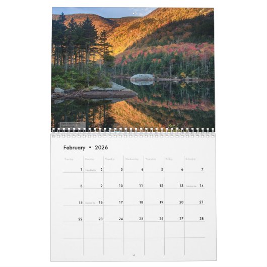 Autumn in New England カレンダー (2月 2026)