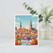 Autumn in Riga Latvia Travel ポストカード (スタンド正面)