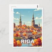 Autumn in Riga Latvia Travel ポストカード (正面/裏面)