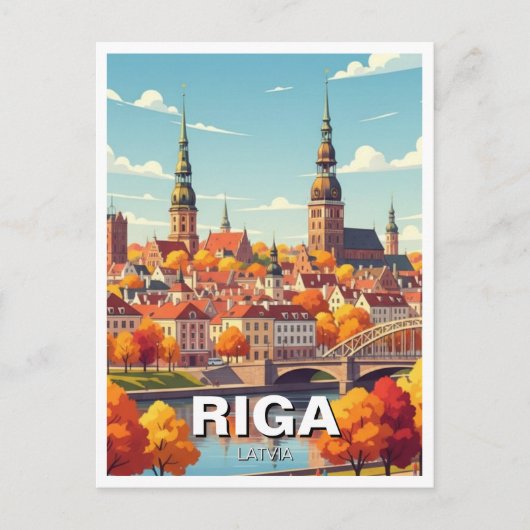 Autumn in Riga Latvia Travel ポストカード (正面)
